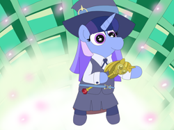 Size: 10928x8192 | Tagged: safe, artist:pinkiepie69, oc, oc:flawless sparklemoon, unicorn, clothes, fusion, fusion:trixie, fusion:twilight sparkle, fusion:twixie, horn, little witch academia, scepter, school uniform, twilight scepter, uniform