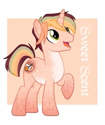 Size: 859x1021 | Tagged: safe, artist:momoalistair, oc, oc only, oc:sweet scent, pony, unicorn, horn, male, passepartout, solo, stallion