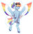 Size: 1334x1395 | Tagged: safe, artist:momoalistair, rainbow dash, pegasus, pony, g4, alternate design, colored wings, colored wingtips, female, glasses, goggles, goggles on head, mare, multicolored wings, rainbow wings, solo, spread wings, unshorn fetlocks, wings