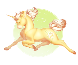 Size: 2000x1683 | Tagged: safe, artist:momoalistair, oc, oc:lemon pie, pony, unicorn, abstract background, female, horn, mare, solo