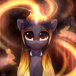 Size: 2000x2000 | Tagged: safe, artist:radioaxi, oc, oc only, pony, unicorn, bowtie, female, horn, magic, mare, solo