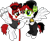 Size: 1629x1324 | Tagged: safe, artist:lightningbolt, derpibooru exclusive, pegasus, pony, .svg available, angry, awsten knight, clothes, collar, crossed hooves, duo, dyed mane, dyed tail, earmuffs, feather ring, fingerless gloves, flying, frown, gloves, grin, heterochromia, jewelry, leash, lidded eyes, long sleeves, looking at each other, looking at someone, makeup, male, necklace, overalls, ponified, ring, self paradox, self ponidox, shirt, show accurate, simple background, smiling, soulsucker, spread wings, st*rfucker, stallion, sunglasses, sunglasses on head, svg, t-shirt, tail, transparent background, undershirt, vector, waterparks, wing ring, wings