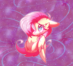 Size: 3300x3000 | Tagged: safe, artist:celes-969, fluttershy, pegasus, pony, g4, cute, cyan eyes, female, mare, pink mane, pink tail, solo, tail, wings, yellow coat