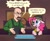 Size: 1221x1000 | Tagged: safe, artist:roverdosing, pinkie pie, earth pony, human, g4, annoyed, apron, beanie, beard, breaking bad, brownie, clothes, crossover, dialogue, drugs, facial hair, female, food, glasses, hat, hoodie, jesse pinkman, male, meth, name pun, smiling, speech bubble, walter white