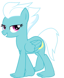 Size: 497x600 | Tagged: safe, artist:taidanastrike, edit, vector edit, fleetfoot, pegasus, pony, g4, cursed, cursed image, feet, looking at you, simple background, smug, solo, vector