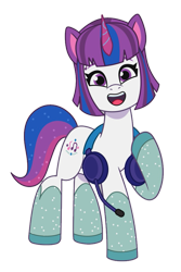 Size: 641x957 | Tagged: safe, little rock, pony, unicorn, g5, my little pony: tell your tale, adorarock, cute, female, headset, headset mic, horn, mare, simple background, solo, transparent background