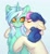 Size: 1192x1297 | Tagged: safe, artist:arisuyukita, bon bon, lyra heartstrings, sweetie drops, earth pony, pony, unicorn, g4, abstract background, adorabon, colored pupils, cute, female, horn, hug, lesbian, lyrabetes, nuzzling, ship:lyrabon, shipping