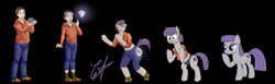 Size: 1950x600 | Tagged: safe, artist:chaotic fufu, maud pie, earth pony, human, pony, g4, black background, cutie mark, female, gem, glowing cutie mark, human male, human to pony, male, male to female, rule 63, simple background, transformation, transformation sequence, transgender transformation, wrong cutie mark