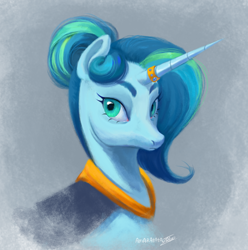 Size: 2298x2316 | Tagged: safe, artist:amarantastar, oc, oc only, pony, unicorn, bust, clothes, horn, horn ring, portrait, ring