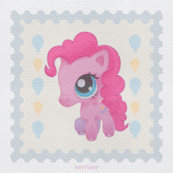 Size: 1500x1500 | Tagged: safe, artist:lompyloops, pinkie pie, earth pony, pony, g4, female, littlest pet shop, mare, solo, style emulation