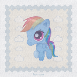 Size: 1500x1500 | Tagged: safe, artist:lompyloops, rainbow dash, pegasus, pony, g4, female, littlest pet shop, mare, solo, style emulation