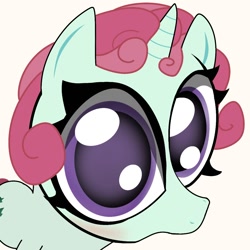 Size: 1280x1280 | Tagged: safe, artist:cosmicwaves35, ivy vine, pony, unicorn, g4, big eyes, horn, solo, stare, staring at you