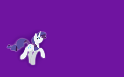 Size: 3200x2000 | Tagged: safe, artist:kathepart, rarity, pony, unicorn, g4, female, horn, lineless, mare, no mouth, purple, purple background, raised hoof, simple background, solo, wallpaper