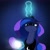 Size: 2000x2000 | Tagged: safe, artist:anticular, princess luna, alicorn, pony, g4, bust, female, flashlight (object), frown, glowing, glowing horn, gradient background, high res, horn, lidded eyes, luna is not amused, mare, solo, unamused