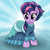 Size: 1500x1500 | Tagged: safe, artist:vomitvomiting, twilight sparkle, pony, unicorn, g4, alternate hairstyle, clothes, drawthread, dress, female, mare, punklight sparkle, requested art, smiling, solo, unicorn twilight