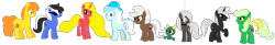 Size: 3207x532 | Tagged: safe, artist:meghan12345, alicorn, dragon, earth pony, pegasus, pony, unicorn, g4, banana apple (battle for dream island), battle for dream island, cap, credit card (battle for dream island), dragonified, ethereal mane, female, folded wings, group, hat, horn, lithium (battle for dream island), male, marble bottle (battle for dream island), mare, mocha (battle for dream island), open mouth, open smile, ponified, puppet, puppet (battle for dream island), raised hoof, simple background, smiling, species swap, stallion, sunglasses, teabag (battle for dream island), transparent background, usb (battle for dream island), wings, yellow watermelon (battle for dream island)