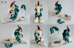 Size: 2600x1703 | Tagged: safe, artist:meplushyou, rain shine, kirin, g4, cloven hooves, irl, lying down, multiple views, photo, plushie, prone, solo