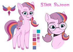 Size: 4132x2919 | Tagged: safe, artist:l211art, oc, oc only, oc:star swoon, earth pony, pony, g5, my little pony: tell your tale, i can't believe it's not hasbro studios, reference sheet, simple background, solo, style emulation, white background