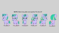 Size: 4096x2304 | Tagged: safe, lil critter workshop, seashell (g5), earth pony, pony, g5, magic mirror (episode), my little pony: tell your tale, leak, spoiler:g5, spoiler:my little pony: tell your tale, spoiler:tyts02e32, concept art, download at source, downloadable, female, filly, foal, mare, pippsqueaks, sparkles, sparkly mane, tail, toon boom, turnaround