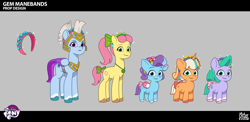 Size: 2917x1425 | Tagged: safe, lil critter workshop, glory (g5), peach fizz, posey bloom, seashell (g5), zoom zephyrwing, earth pony, pegasus, pony, unicorn, g5, magic mirror (episode), my little pony: tell your tale, leak, spoiler:g5, spoiler:my little pony: tell your tale, spoiler:tyts02e32, armor, armored pony, blue coat, bow, colored wings, concept art, female, filly, foal, gemstones, green eyes, green mane, green tail, hair bow, headband, helmet, horn, magenta eyes, mare, orange coat, pink mane, pink tail, pippsqueak trio, pippsqueaks, purple coat, purple tail, royal guard, royal guard armor, sparkles, tail, two toned wings, unshorn fetlocks, wings, yellow coat