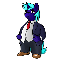 Size: 2000x2000 | Tagged: safe, artist:mikhil, oc, oc only, oc:lazure sapphire, pony, unicorn, anthro, belly, capitalism, clothes, costume, digital art, horn, male, necktie, simple background, solo, stallion, transparent background