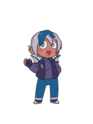 Size: 1200x1600 | Tagged: safe, alternate version, artist:tinypurplebrush, oc, oc only, oc:elizabat stormfeather, human, chibi, clothes, commission, converse, cute, denim, fangs, female, fingerless gloves, four fingers, gloves, humanized, jacket, jeans, open mouth, pants, shoes, simple background, solo, transparent background, winged humanization, wings