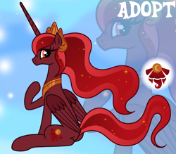 Size: 1280x1121 | Tagged: safe, artist:vi45, oc, oc only, alicorn, pony, adoptable, alicorn oc, crown, female, horn, jewelry, mare, regalia, solo, wings