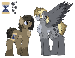 Size: 2800x2200 | Tagged: safe, artist:pegacousinceles, derpy hooves, doctor whooves, time turner, earth pony, pegasus, pony, au:something wrong in equestria, g4, dopey hooves, female, male, mare, rule 63, scar, self harm, self harm scars, simple background, stallion, the doctoress, transparent background, wings