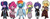 Size: 1280x475 | Tagged: safe, artist:0liiver, applejack, fluttershy, pinkie pie, rainbow dash, rarity, twilight sparkle, earth pony, human, pegasus, unicorn, anthro, equestria girls, g4, alternate color palette, clothes, female, horn, mane six, one eye closed, simple background, smiling, white background, wings