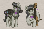 Size: 1764x1192 | Tagged: safe, artist:reddthebat, octavia melody, earth pony, pony, g4, body freckles, bowtie, cello, cello case, chest fluff, dexterous hooves, ear fluff, ear freckles, emanata, ergonomics, eyes closed, female, floating heart, freckles, heart, hoof hold, leg freckles, looking at you, mare, musical instrument, smiling, smiling at you, solo, straps, turned head