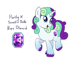 Size: 1480x1280 | Tagged: safe, artist:proficdroid, oc, oc only, oc:hope diamond, pony, unicorn, cutie mark, female, gradient legs, horn, magical lesbian spawn, multicolored hair, offspring, parent:rarity, parent:sweetie belle, parents:raribelle, product of incest, simple background, solo, unshorn fetlocks, white background