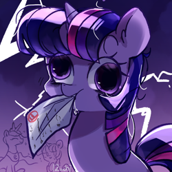 Size: 2048x2048 | Tagged: safe, artist:izuchi, princess luna, twilight sparkle, alicorn, pony, unicorn, g4, horn