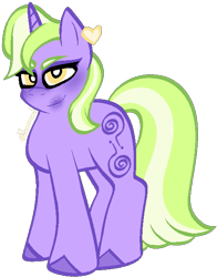 Size: 513x654 | Tagged: safe, artist:kharmacal, oc, oc only, oc:spiral swirl, pony, unicorn, ear piercing, earring, eyeshadow, horn, jewelry, lipstick, looking at you, makeup, piercing, simple background, solo, transparent background, two toned hair, unshorn fetlocks