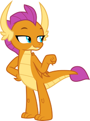 Size: 3000x4011 | Tagged: safe, artist:cloudy glow, smolder, dragon, g4, dragoness, female, fist bump, simple background, solo, transparent background, vector