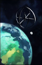 Size: 952x1456 | Tagged: safe, artist:alientsdev, comic:alien: twilight signing off, equus, no pony, planet, scenery, space, space station