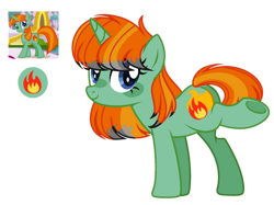 Size: 750x560 | Tagged: safe, artist:savannah-london, firecracker burst, g4, crackerbetes, cute, cutie mark, raised hoof, redesign, reference used, simple background, toy reference, transparent background