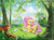 Size: 7596x5656 | Tagged: safe, artist:anazeml, artist:laymy, fluttershy, bird, fox, pegasus, pony, rabbit, g4, acrylic painting, animal, canvas, female, floppy ears, forest, lying down, mare, nature, prone, smiling, solo, texture, traditional art, tree