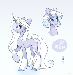 Size: 3240x3352 | Tagged: safe, artist:anazeml, artist:laymy, oc, oc only, pony, unicorn, coat markings, horn, long mane, long tail, reference sheet, socks (coat markings), solo, tail, unshorn fetlocks