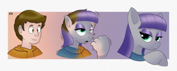 Size: 2250x900 | Tagged: safe, artist:yepperspeppers, maud pie, earth pony, human, pony, g4, bust, female, gradient background, human to pony, male, male to female, mare, passepartout, rule 63, transformation, transformation sequence, transgender transformation