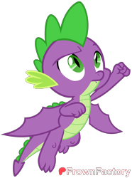 Size: 2828x3799 | Tagged: safe, artist:frownfactory, spike, dragon, g4, eyebrows, flying, male, raised eyebrow, simple background, solo, transparent background, up up and away pose, vector, winged spike, wings