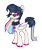 Size: 1434x1689 | Tagged: safe, artist:onionpwder, oc, oc only, oc:indiglow, pegasus, pony, black mane, black tail, blush scribble, blushing, collar, colored hooves, ear piercing, earring, eyelashes, eyeshadow, female, female oc, folded wings, glasses, hooves, jewelry, lidded eyes, looking back, makeup, mare, mare oc, multicolored hair, multicolored mane, pegasus oc, piercing, pink hooves, purple eyeshadow, rainbow hair, rainbow tail, red eyes, shiny hooves, shiny mane, shiny tail, simple background, smiling, solo, standing, sunglasses, tail, three quarter view, transparent background, wings