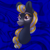 Size: 2306x2306 | Tagged: safe, artist:cupute, horse, abstract background, black coat, blue background, bust, colored eyebrows, colored eyelashes, digital art, ears up, equine, gradient muzzle, halley (wild manes), horseshoes, long mane, looking at you, multicolored hair, photo, png, poofy mane, portrait, purple eyes, purple hair, shading, simple background, smiling, smiling at you, solo, species:horse, swirls, wild manes