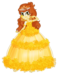 Size: 1900x2388 | Tagged: safe, artist:ouneng水煮鱼, artist:rainshadow, autumn blaze, human, equestria girls, g4, beautiful, clothes, commission, crown, dress, equestria girls-ified, evening gloves, female, gloves, gown, jewelry, long gloves, princess, princess costume, regalia, simple background, sleeveless, solo, strapless, transparent background, veil