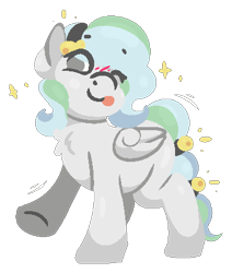 Size: 367x432 | Tagged: safe, artist:rhythmpixel, oc, oc only, oc:river chime, pegasus, pony, :p, bells, female, lineless, mare, simple background, solo, tongue out, transparent background