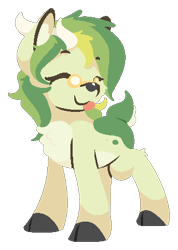 Size: 326x458 | Tagged: safe, artist:rhythmpixel, oc, oc only, oc:rhythm fruit, deer, :p, deer oc, female, glasses, lineless, non-pony oc, simple background, solo, tongue out, transparent background