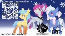 Size: 640x360 | Tagged: safe, oc, oc:aerial soundwaves, oc:bit rate, oc:neural net, earth pony, pony, pony town, animated, pony town events, ponyfest, ponyfest x ponyvillefm 14th birthday, ponyvillefm, qr code, trio