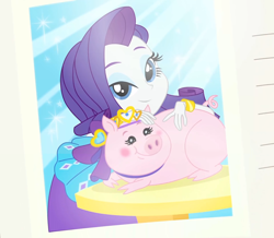 Size: 1920x1673 | Tagged: safe, composite screencap, edit, edited screencap, screencap, rarity, human, pig, a queen of clubs, equestria girls, g4, my little pony equestria girls: better together, clothes, dress, female, makeup, rarity peplum dress