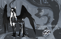 Size: 6180x4000 | Tagged: safe, artist:blackberry907, oc, oc only, oc:snowflake obsidian, pegasus, pony, adoptable, female, mare, solo, wings