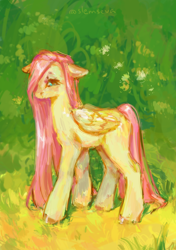 Size: 1748x2480 | Tagged: safe, artist:slemseva, fluttershy, pegasus, pony, g4, female, long mane, mare, solo