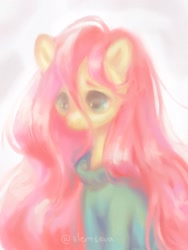 Size: 1536x2048 | Tagged: safe, artist:slemseva, fluttershy, pegasus, pony, g4, clothes, female, mare, solo, sweater